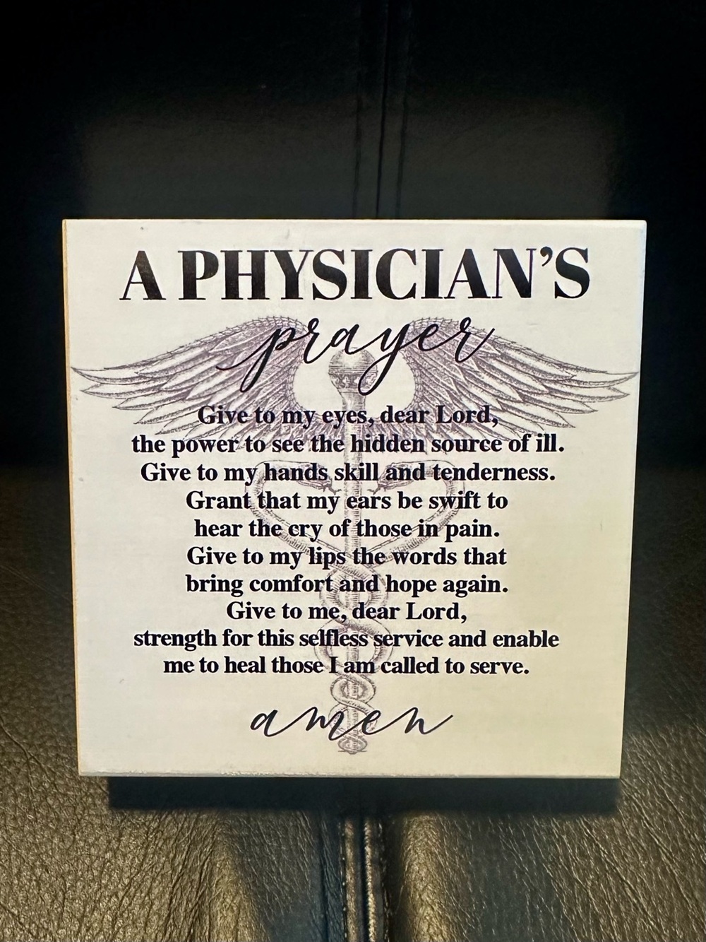 A Physician's Prayer Wooden Sign